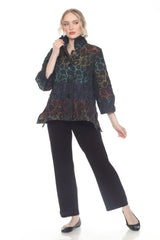 Brushstroke Jacket, Multi-Color Statement Piece - 4114