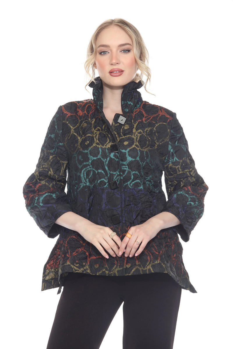 Brushstroke Jacket, Multi-Color Statement Piece - 4114