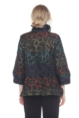 Brushstroke Jacket, Multi-Color Statement Piece - 4114