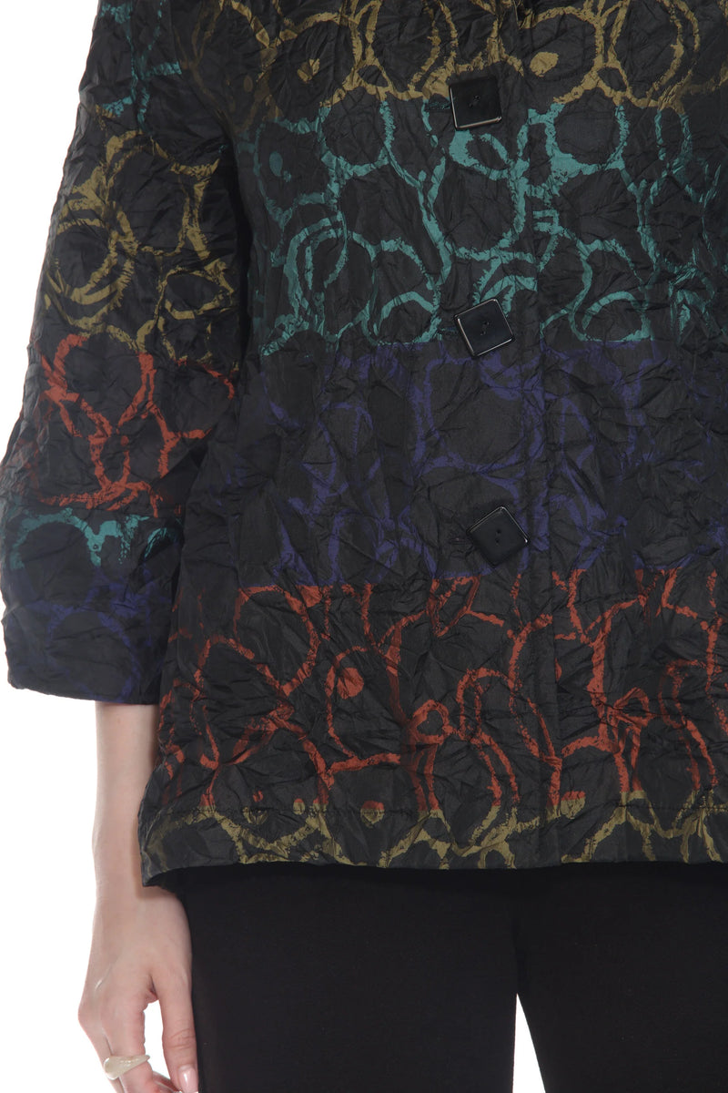 Brushstroke Jacket, Multi-Color Statement Piece - 4114