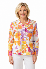 Floral Flounce Shirt Jacket - 41245 - Sizes S & L
