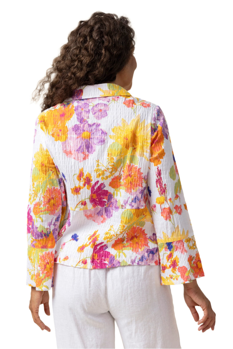 Sunflower Patch Print Flounce Jacket - 41245