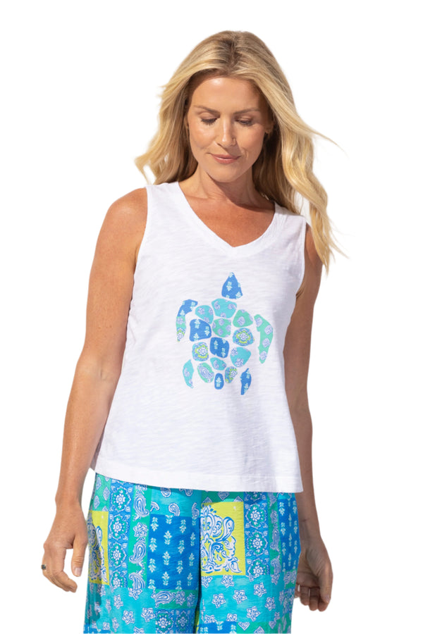 Peruvian Cotton Patchwork Turtle Tank - 41414