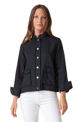 Summer Breeze Linen Jacket in Black - 41552-BK