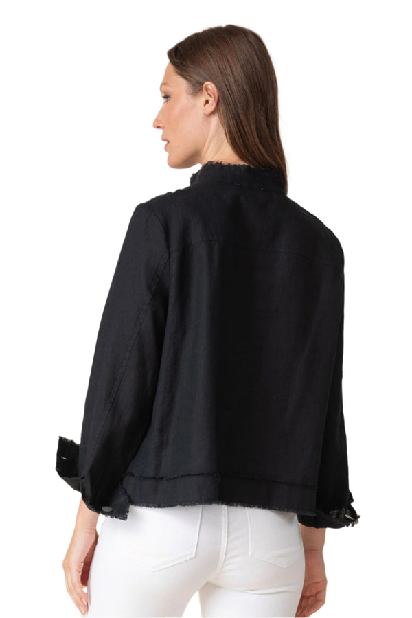 Summer Breeze Linen Jacket in Black - 41552-BLK