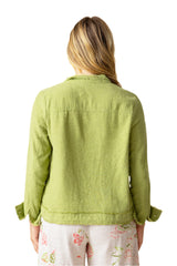 Summer Breeze Linen Jacket in Leaf - 41552-LF