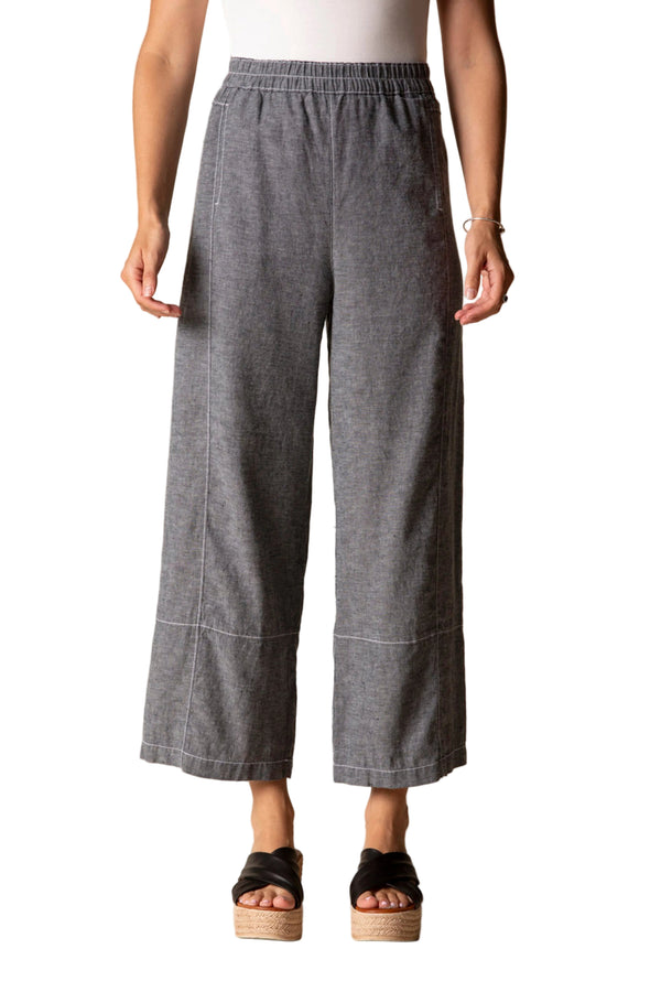 Linen Seamed Crop Pant  - 41577
