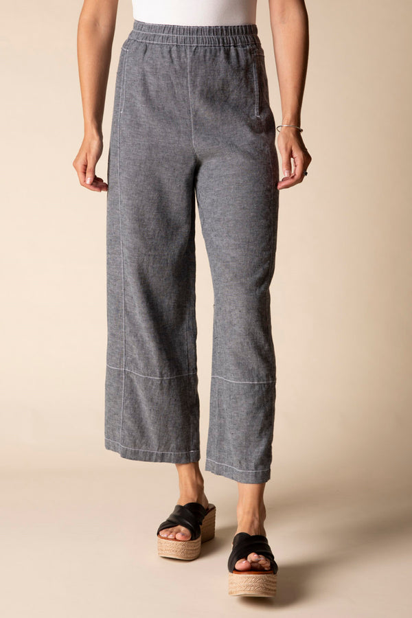 Linen Seamed Crop Pant  - 41577