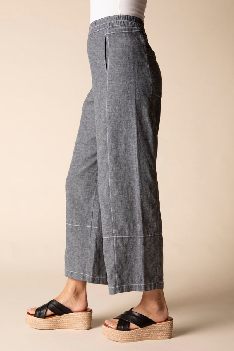 Linen Seamed Crop Pant  - 41577