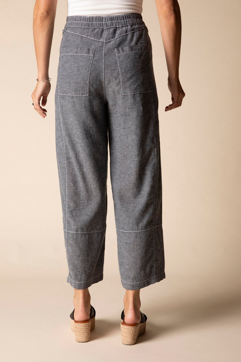 Linen Seamed Crop Pant  - 41577