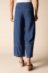 Linen Seamed Crop Pant  - 41577