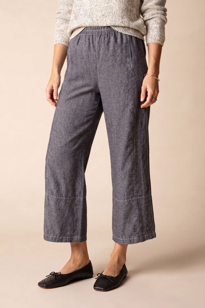 Linen Seamed Crop Pant  - 41577