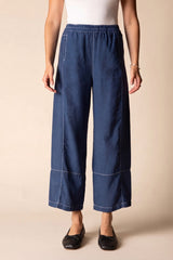 Linen Seamed Crop Pant  - 41577