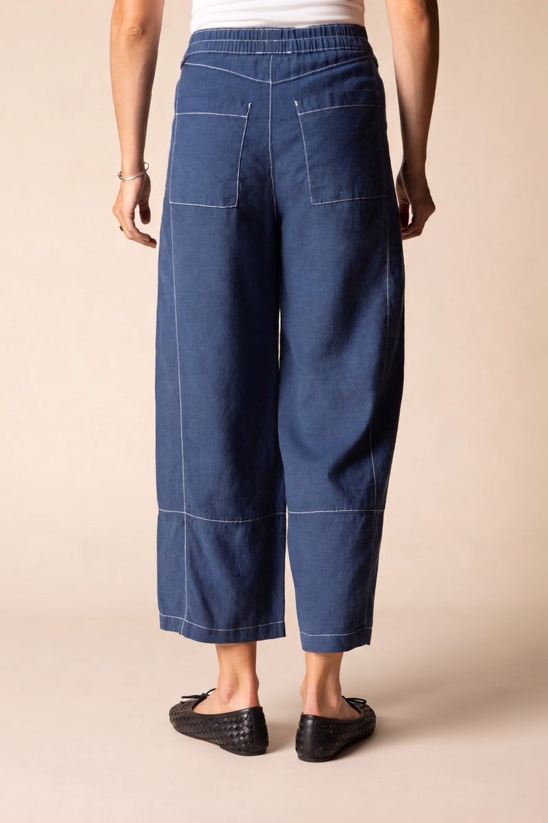 Linen Seamed Crop Pant  - 41577