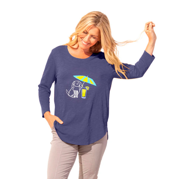 Lounging Pup Tee in Navy - 41704-NVY