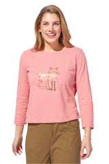 Cat Cotton Slub Boxy Tee - 41725