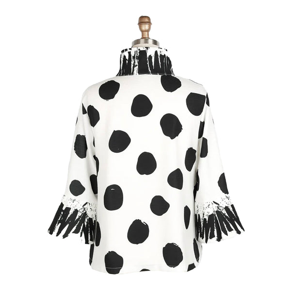 Black & White DOTS & SCRIBBLES Print Jacket - 4939-WT