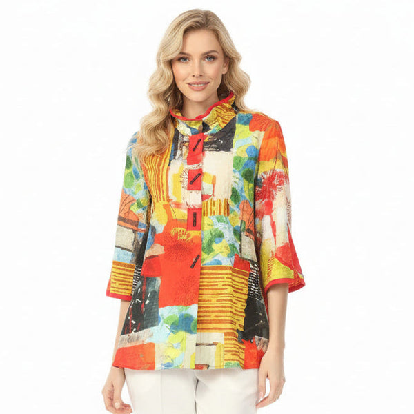 Painterly Patchwork Blouse/Jacket in Multi - 4242