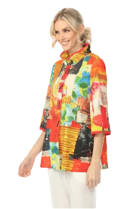 Painterly Patchwork Blouse/Jacket in Multi - 4242