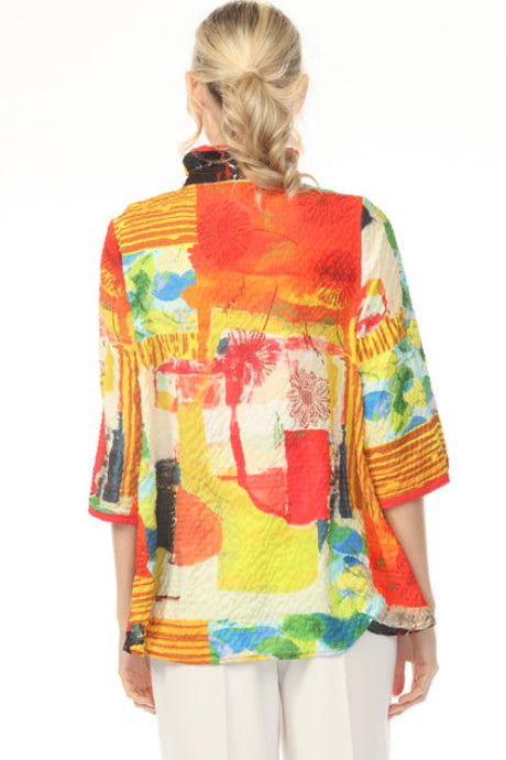 Painterly Patchwork Blouse/Jacket in Multi - 4242