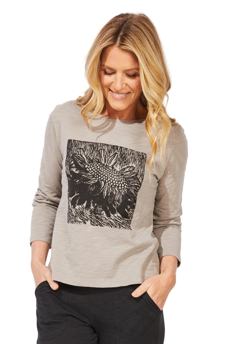 Sunflower Cotton Slub Boxy Tee - 43025