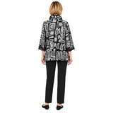 Silver Abstract Crinkle Jacquard Jacket - 4315