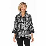 Silver Abstract Crinkle Jacquard Jacket - 4315