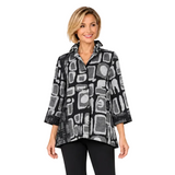 Silver Abstract Crinkle Jacquard Jacket - 4315