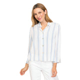 Crinkle Crepe Stripe Every "Wear" Shirt - 21010 - Limited Sizes!