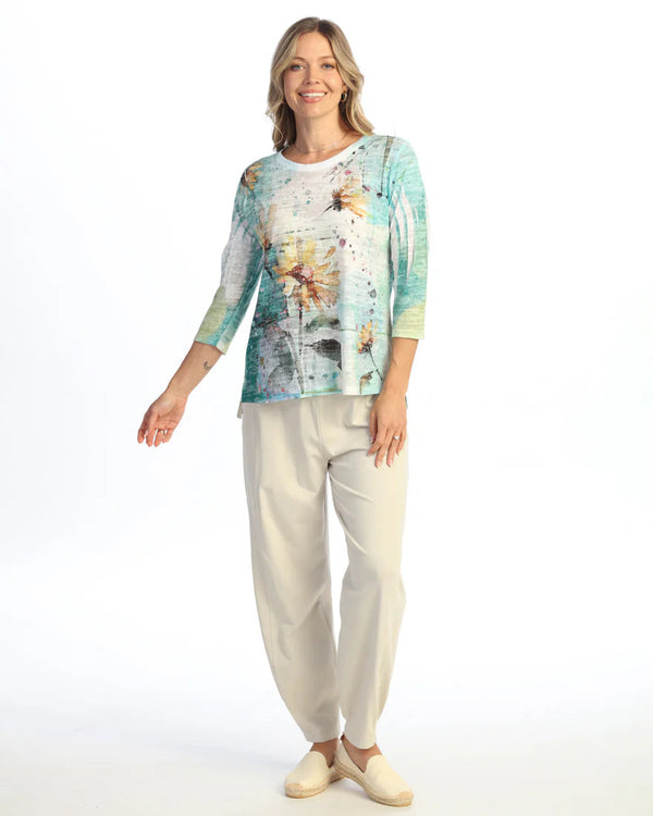 "Sundance" Abstract Print Burnout Top - 44-2180