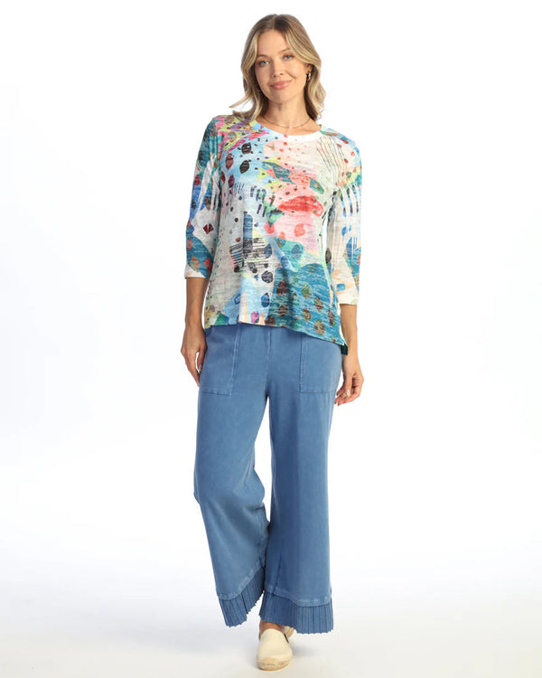 "Mod" Abstract Print Burnout Top - 44-2206