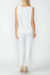 Matching Sleeveless Tank & Pull-On Pant Set - 4411TP