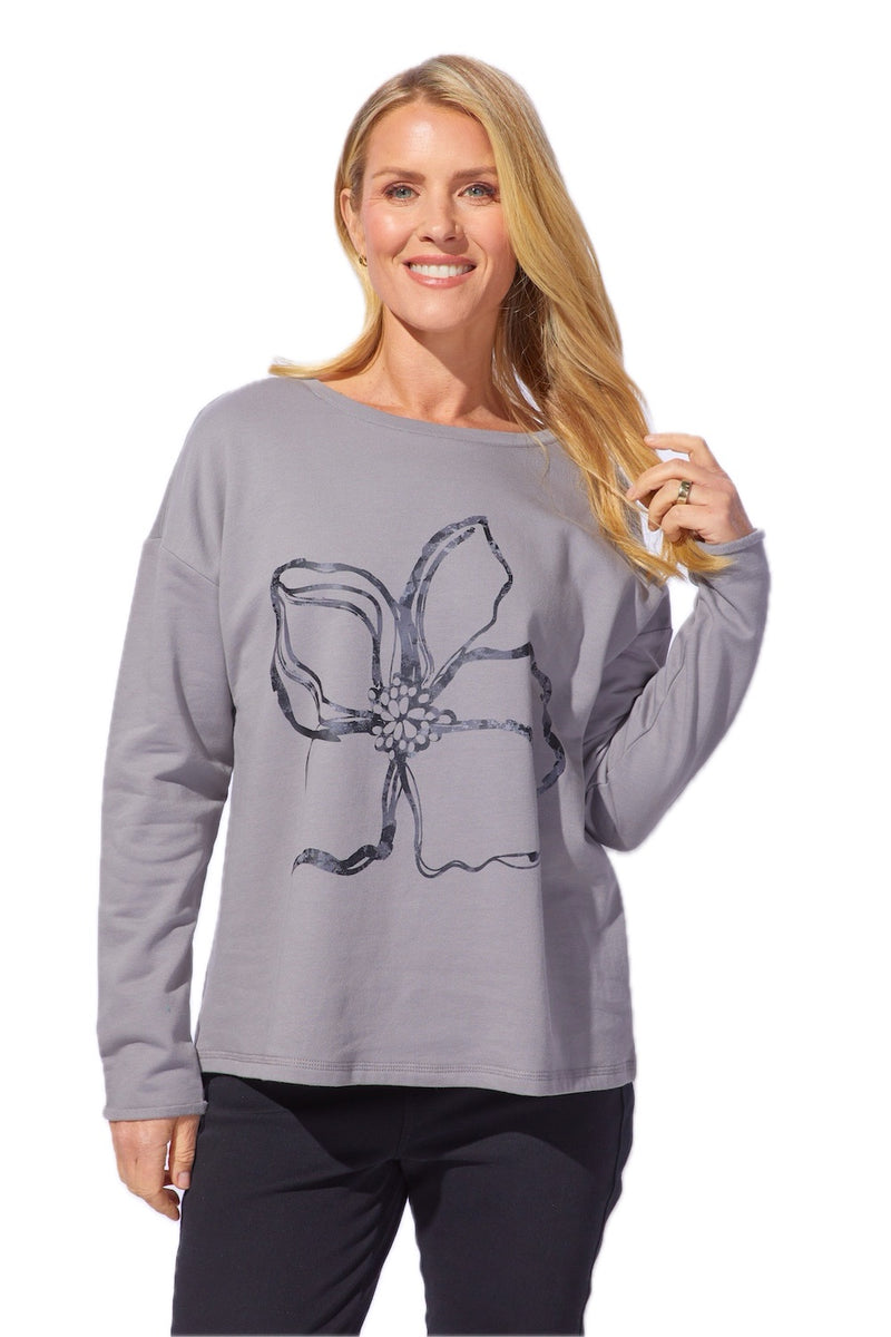 Destination Fleece Floral Outline Pullover - 44601