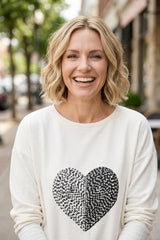 Destination Fleece Heart Pullover — pearl