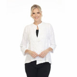 Crinkle Texture One-Button Jacket with Asymmetric Hem - 4507J - Limited Sizes!
