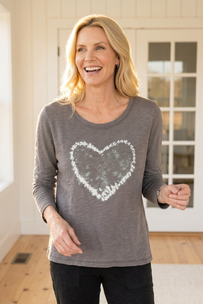 Peruvian Cotton Heart Tee — fuchsia