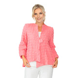 Textured Asymmetric Jacket in Rose - 4507J-ROS