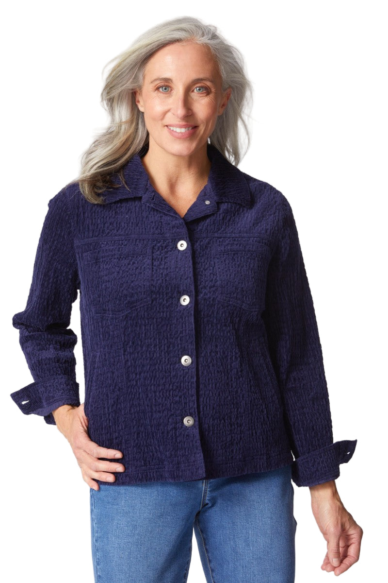 Textured Button-Front Jacket - 45411