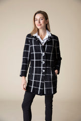 Windowpane Jacquard Car Coat - 88001