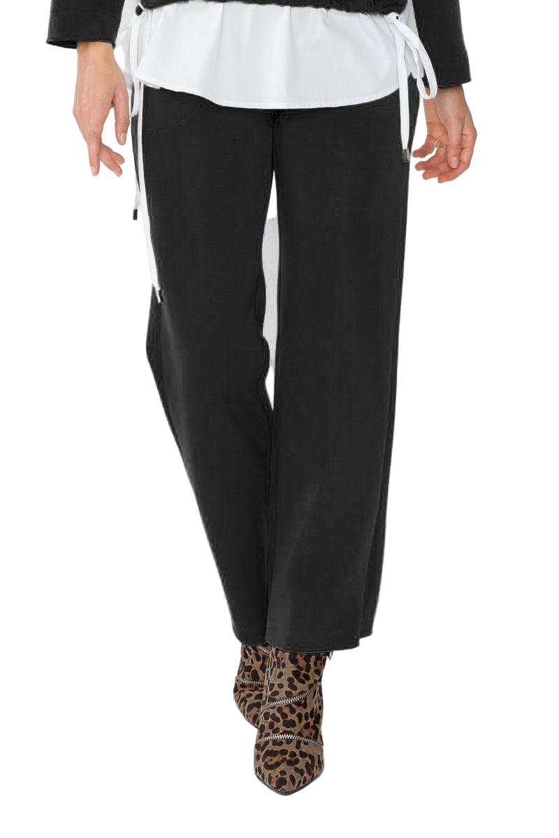 Techno-Knit Straight Leg Pant with Soft Flare in Black- 4561P-BLK - Sizes L & XXL
