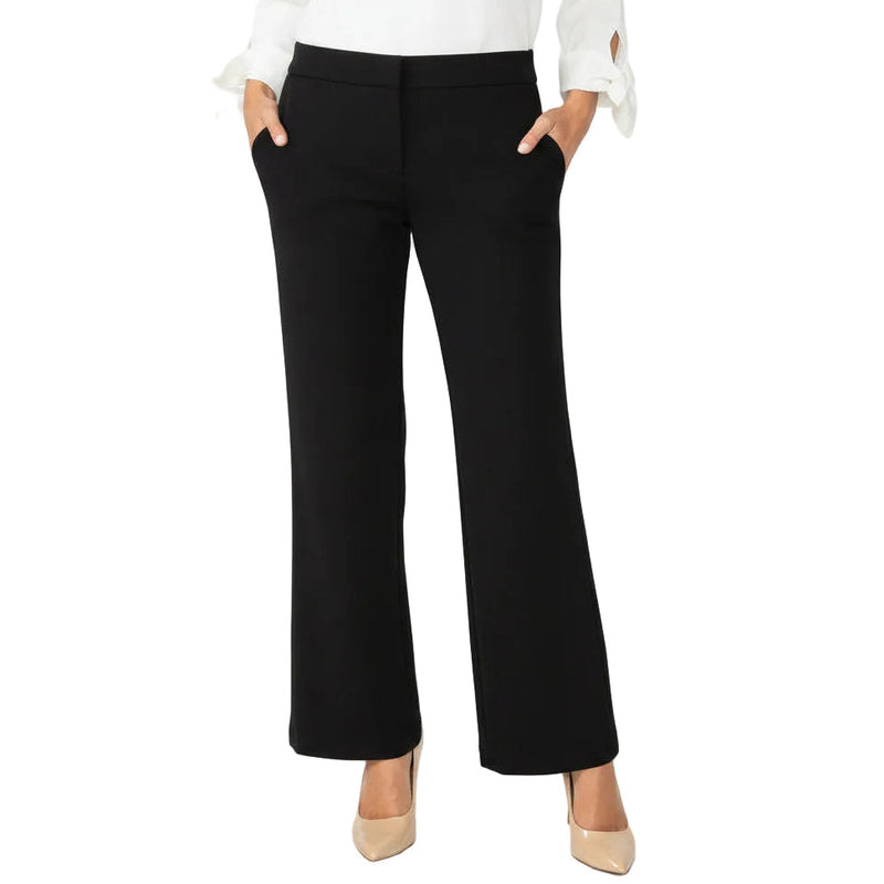 Techno-Knit Straight Leg Pant with Soft Flare in Black- 4561P-BLK - Sizes L & XXL