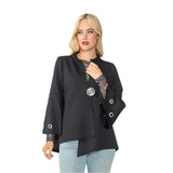 Techno-Knit Asymmetric Jacket in Black - 4577J-BK