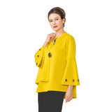 Techno-Knit Asymmetric Jacket in Mustard- 4577J-MST