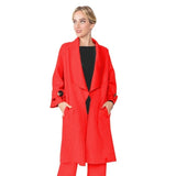 Long Open Front Jacket in Red - 4585J-RD