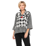 Mixed Media Abstract Print  Blouse - 4004