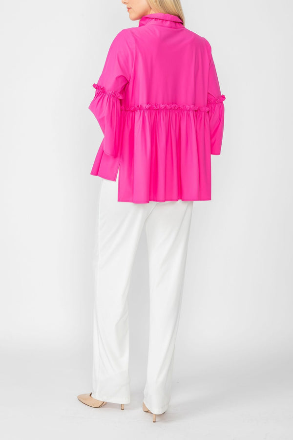 Tiered Peplum Parachute Jacket in Pink - 4646J-PNK