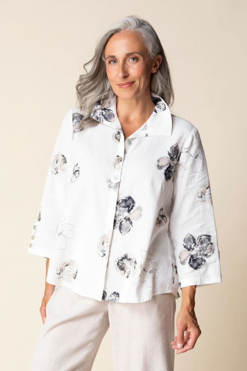 Habitat Watercolor Floral Swing Shirt - 46536