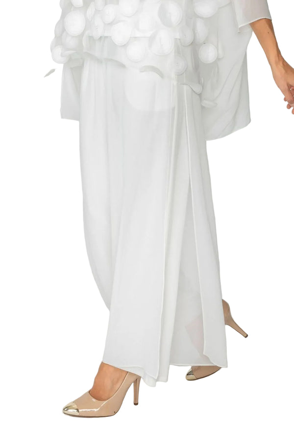 Chiffon Layered Pant in White - 4659P-WT