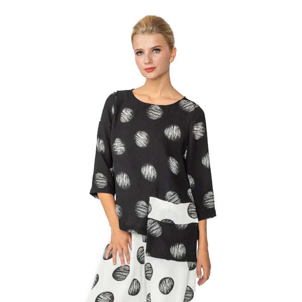 IC Collection Two-Tone Dot Pocket Top - 4862T-BK