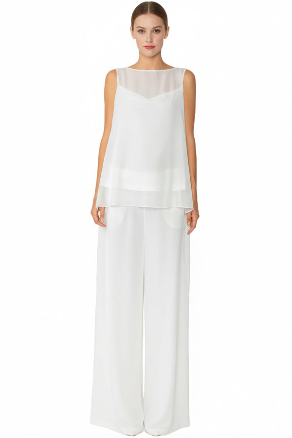 Chiffon Tank - 4701T-WHT